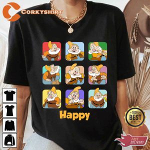 Snow White And Seven Dwarfs Happy Moods Inspired T-Shirt