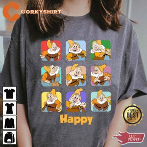 Snow White And Seven Dwarfs Happy Moods Inspired T-Shirt