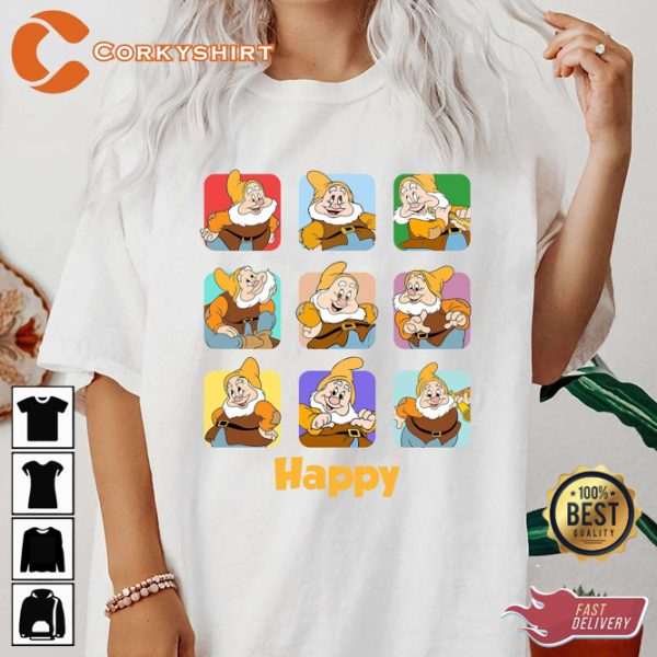 Snow White And Seven Dwarfs Happy Moods Inspired T-Shirt