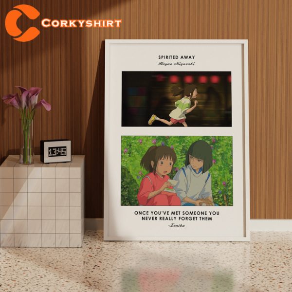 Spirited Away Anime Studio Ghibli Newspaper Print Wall Art Poster