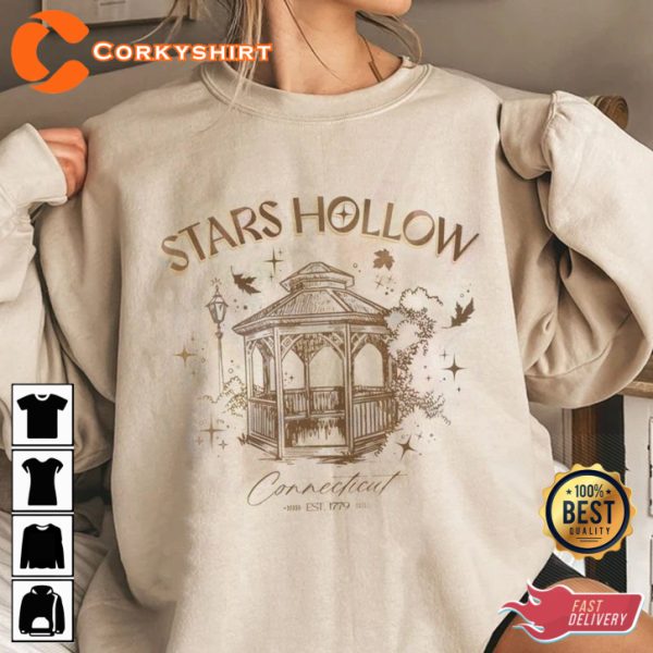 Stars Hollow Connecticut Est 1779 Cozy Fall Connecticut Vibes Hollow Aesthetic T-Shirt