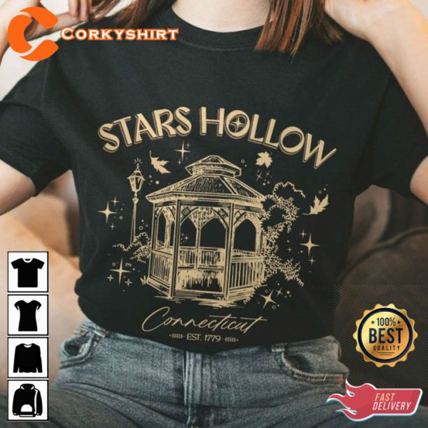 Stars Hollow Connecticut Est 1779 Cozy Fall Connecticut Vibes Hollow Aesthetic T-Shirt