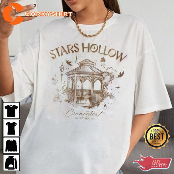 Stars Hollow Connecticut Est 1779 Cozy Fall Connecticut Vibes Hollow Aesthetic T-Shirt