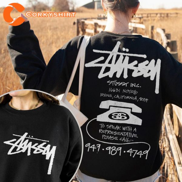 Stussy 8 Ball Please Call Double Sided Unisex T-Shirt