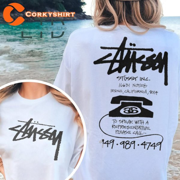 Stussy 8 Ball Please Call Double Sided Unisex T-Shirt