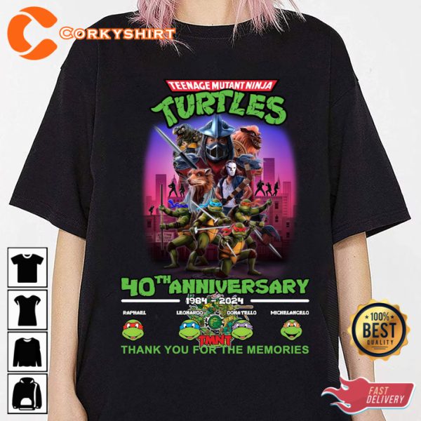 Teenage Mutant Ninja Turtles 1984-2024 Thank You For The Memories 40th Anniversary T-Shirt