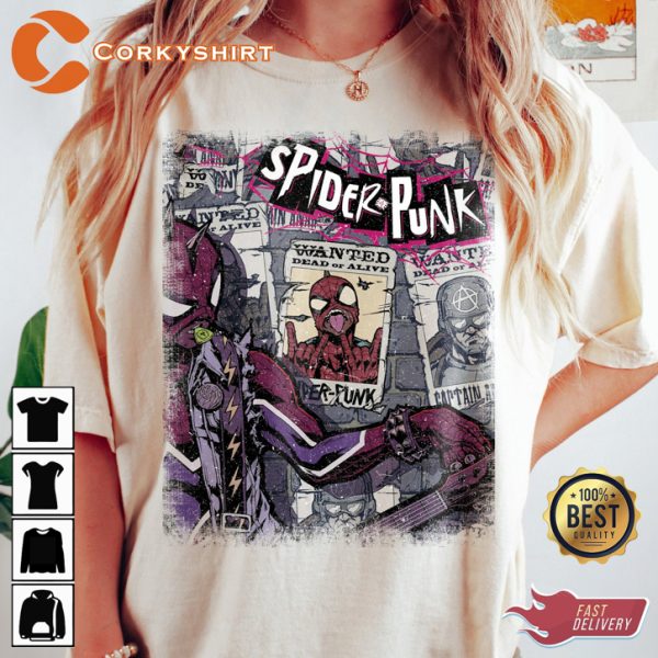 The Spider-verse Hobbie Brown Spider-punk T-shirt