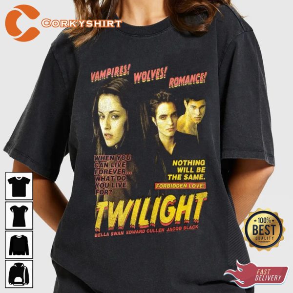 Twilight Saga Vampire Wolf Romance Graphic Sweatshirt