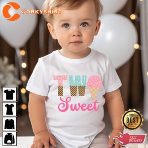 Two Sweet 2rd Party Ice Cream Birthday Gift T-Shirt