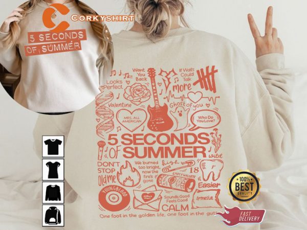 Vintage 5 Seconds Of Summer Music The Show 2024 Tour T-Shirt