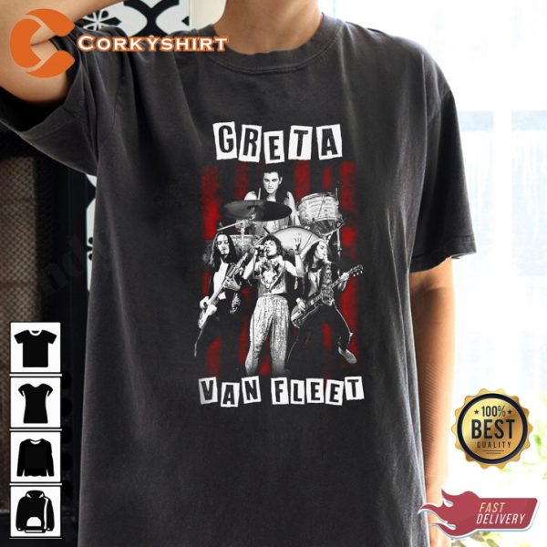 Vintage Greta Van Fleet Black Smoke Rising Rock and Roll T-Shirt