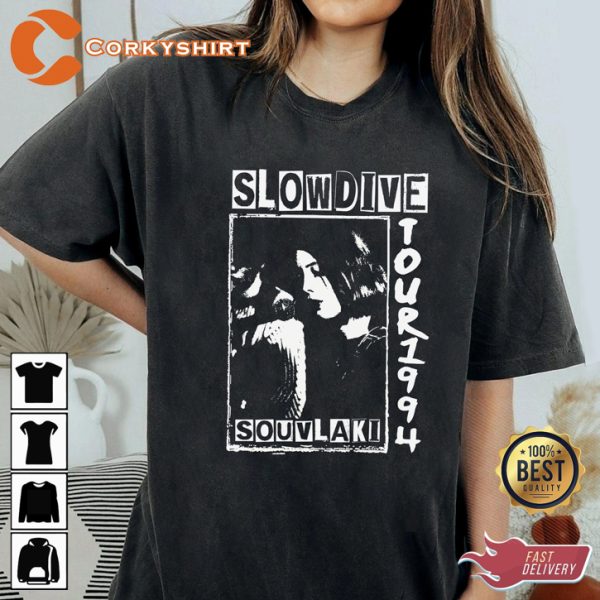 Vintage Slowdive Souvlaki Tour Rock Band T-Shirt