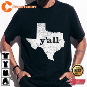 Yall Texas State USA Slang Vintage T-shirt