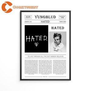 Yungblud Newspaper Style Hated Lyrics Print Poster