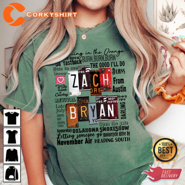 Zach Bryan Country Music Tour T-shirt