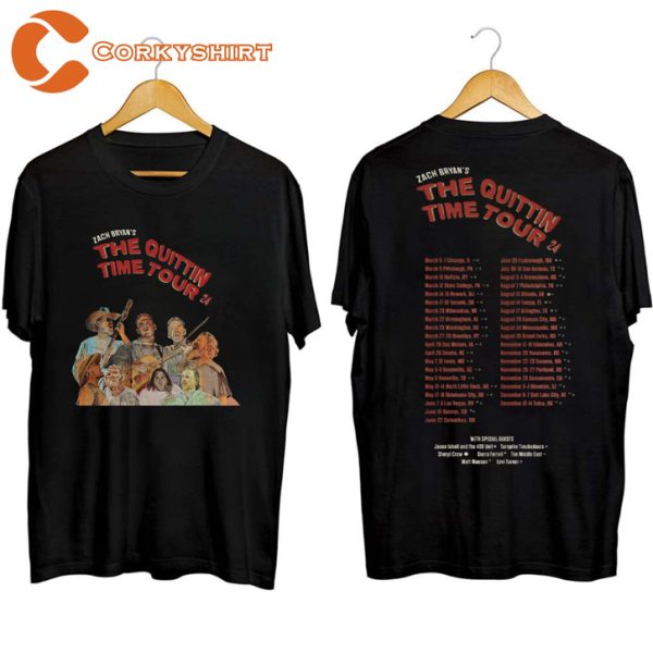 Zach Bryan Tour 2024 The Quittin Time Concert T-shirt