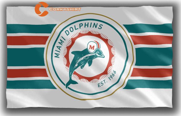 1966 Miami Dolphins Football Team Memorable Flag