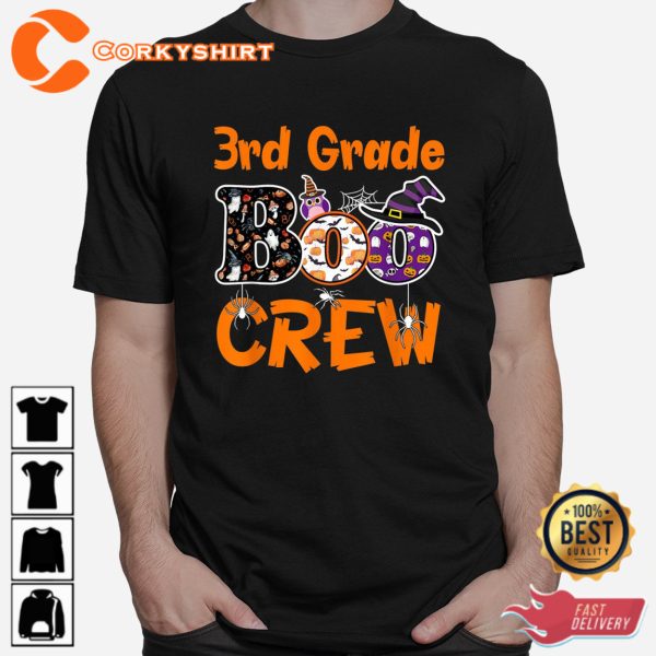 3rd Grade Boo Crew Teacher Student Halloween Shirt