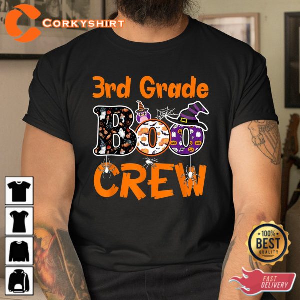 3rd Grade Boo Crew Teacher Student Halloween Shirt