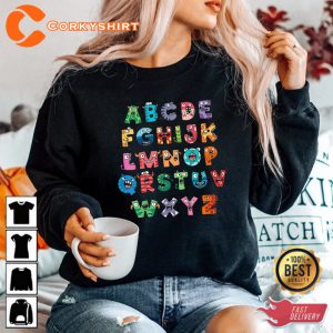 Abc Cute Monster Alphabet Halloween Teacher Shirts
