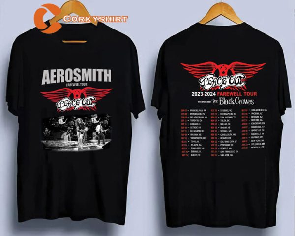 Aerosmith LiveTour Peace Out The Farewell 2023 T-shirt