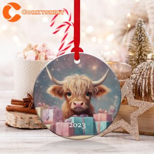 Baby Highland Cow Ornament Christmas Decoration Holiday Gift