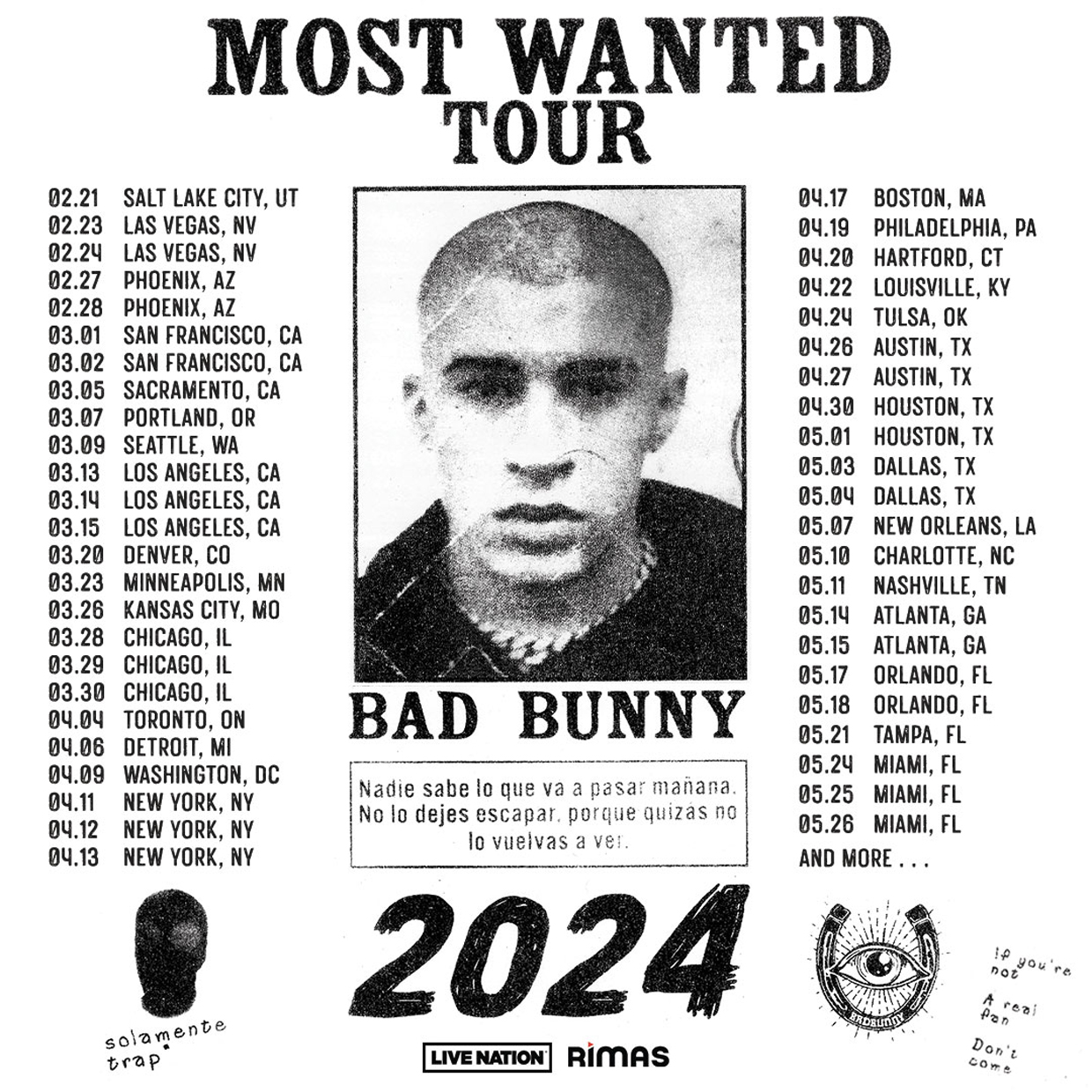 Bad Bunny Tour Dates Most Wanted 2024