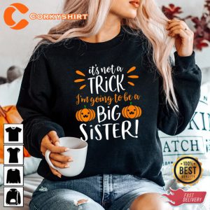Big Sister Halloween Pregnancy Announcement Sweatshirt