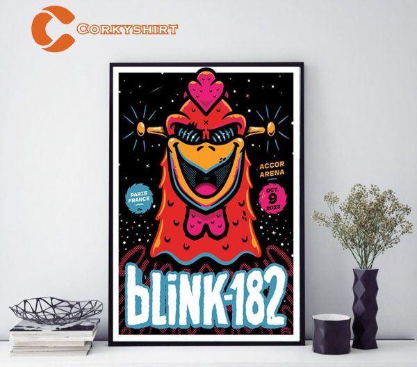 Blink-182 2023 Concert Rock And Roll Poster
