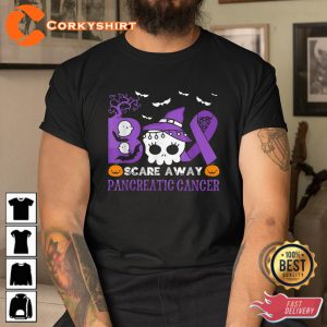Boo Scare Away Pancreatic Cancer Halloween Sweatshirt