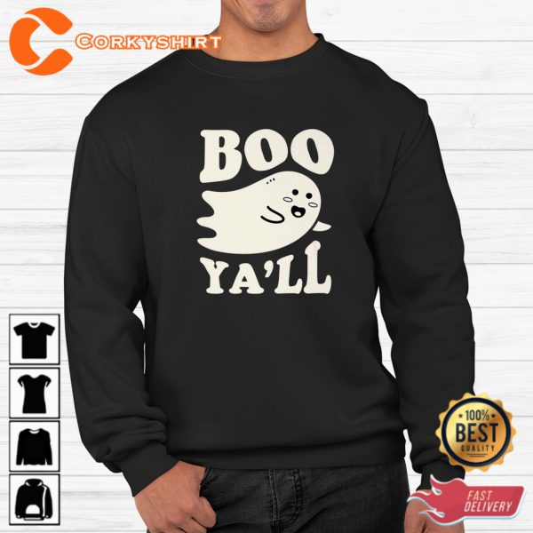 Boo Yall Funny Spooky Cute Kawaii Halloween Sweatshirt
