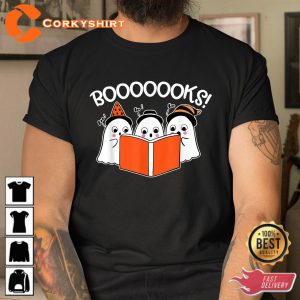 Boooks Lazy Diy Halloween Teacher Ghost Reading Sweatshirt