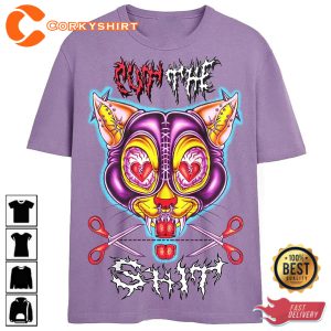 Cut The Shit Crazy Cat T-Shirt