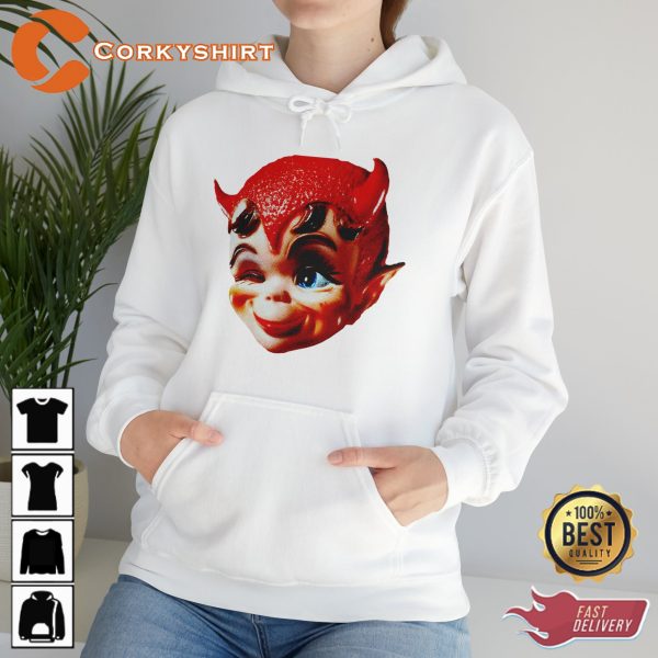 Cute Womens Devil Cutout Hoodie Shirt