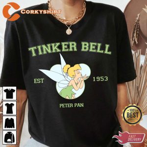 Disney Peter Pan Est 1953 Tinker Bell Cartoon T-Shirt
