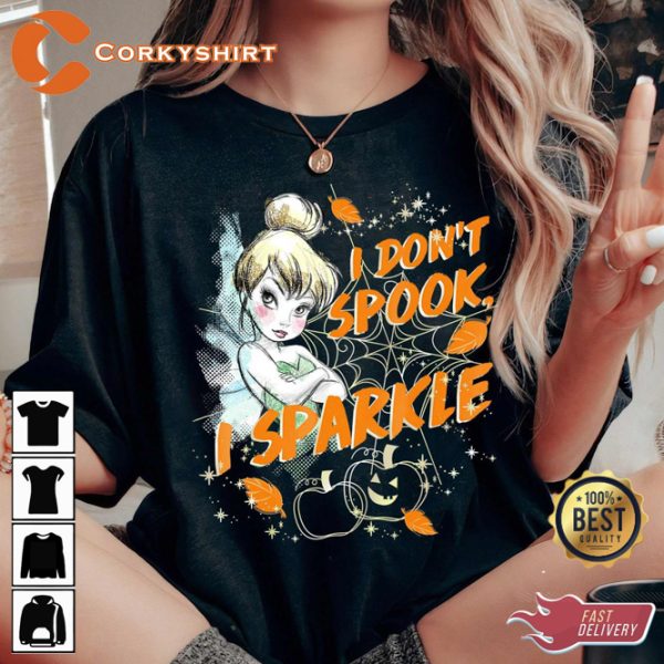 Disney Peter Pan Tinkerbell Halloween Sparkle Disney World Cartoon Sweatshirt