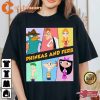 Disney Phineas And Ferb Retro Characters Cartoon T-Shirt