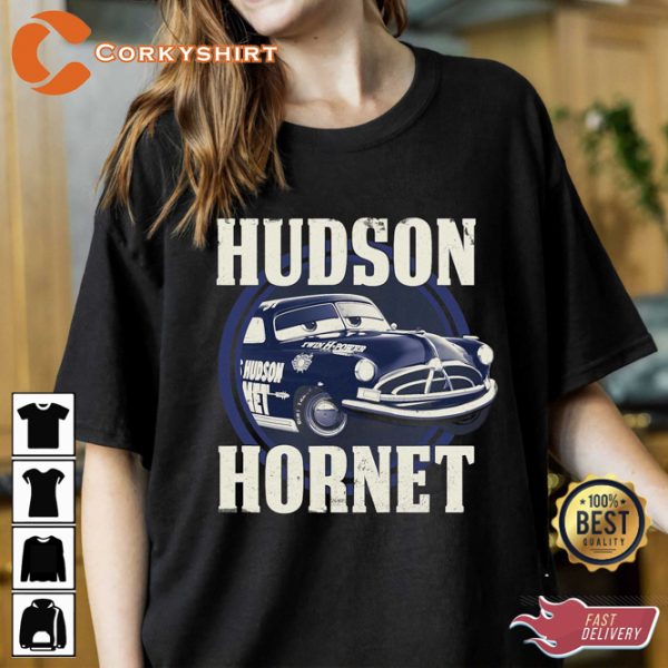 Disney Pixar Cars Hudson Hornet Badge Graphic Vintage Inspired T-Shirt