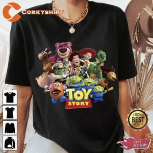 Disney Pixar Toy Story Buzz Woody Jessie Running Team T-shirt