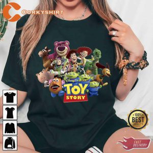 Disney Pixar Toy Story Buzz Woody Jessie Running Team T-shirt