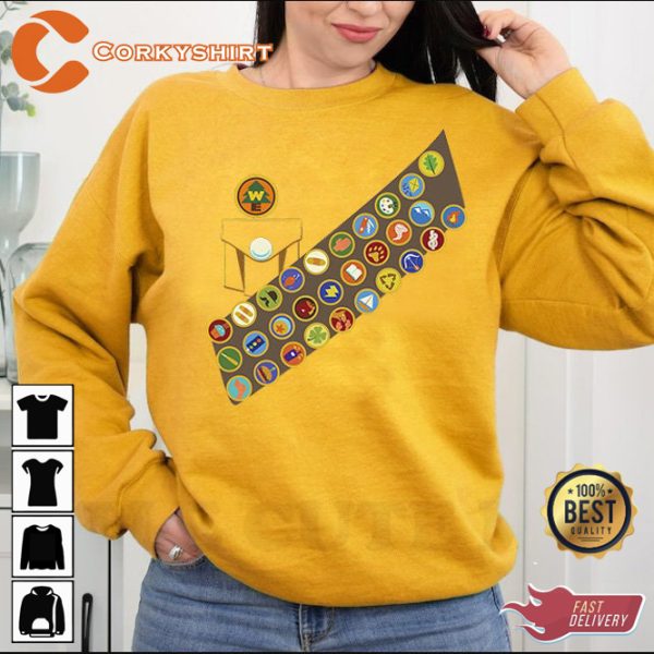 Disney Pixar Up Russell Patches Halloween Boyscout Sweatshirt