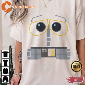 Disney Pixar Wall-e Portrait Cartoon E Robot Inspired T-shirt