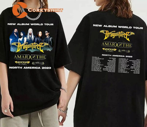 DragonForce Tour Dates 2023 New Album World Tour T-shirt
