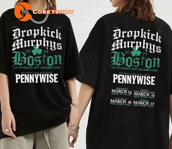 Dropkick Murphys St Patricks Days Celebration 2024 T-shirt