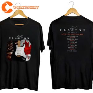 Eric Clapton Tour 2023 Living On Blues Power T-shirt