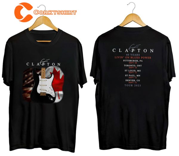 Eric Clapton Tour 2023 Living On Blues Power T-shirt