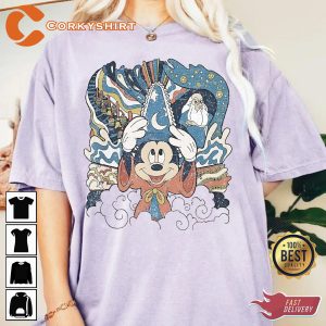 Fantasia Sorcerer Mickey Stay Magical Disney Cartoon T-Shirt