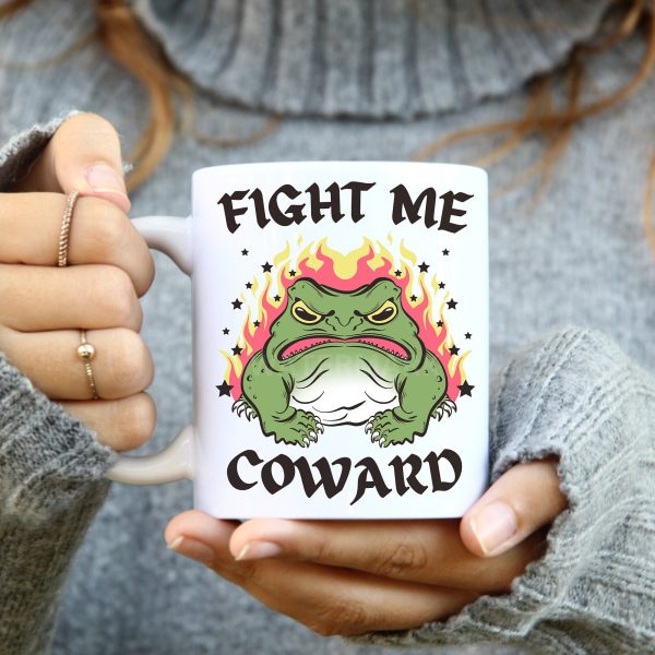 Fight Me Coward Frog Funny Coffee Mug