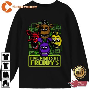 Five Nights At Freddys Pixel Game Inspired Sweatshirt