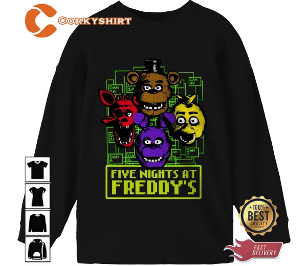 Five Nights At Freddys Pixel Game Inspired Sweatshirt